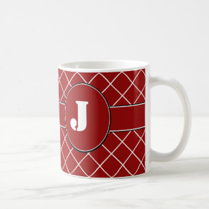 Monogrammed Red Diamond Coffee Mug