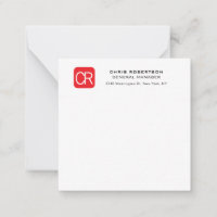 Monogrammed Red White Professional Plain