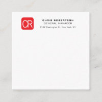 Monogrammed Red White Professional Plain