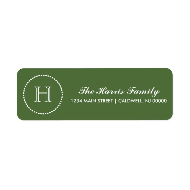 Monogrammed Return Address Labels (Front)