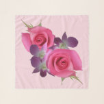 Monogrammed Roses Orchids Square Chiffon Scarf<br><div class="desc">Blush Pink Roses and Dusty Purple Orchids Square Chiffon Scarf.</div>