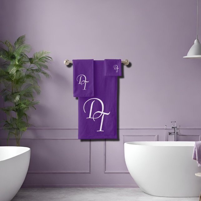 Monogrammed -  royal purple bath towel set (Creator Uploaded)