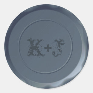Monogrammed Royal Slate Wedding Envelope Seal