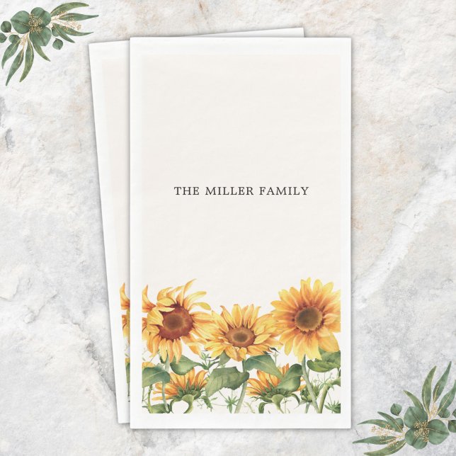 Monogrammed Rustic Yellow Sunflower Garden Napkin (Creator Uploaded)