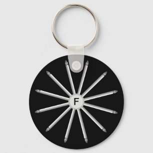 Monogrammed - Screwdriver Bits -  Stylish Modern K Keychain