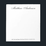 Monogrammed Script Notepad<br><div class="desc">This 5.5 x 6 notepad with 40 pages with your name, address, and phone number in simple, modern yet traditional fonts is perfect for writing notes to office personnel, family, and friends. Having it nearby will make jotting down notes and ideas convenient and easy. It makes a great gift for...</div>
