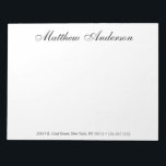 Monogrammed Script Notepad<br><div class="desc">This 11 x 8.5 notepad with 40 pages with your name, address, and phone number in simple, modern yet traditional fonts is perfect for writing notes to office personnel, family, and friends. Having it nearby will make jotting down notes and ideas convenient and easy. It makes a great gift for...</div>