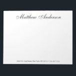 Monogrammed Script Notepad<br><div class="desc">This 11 x 8.5 notepad with 40 pages with your name, address, and phone number in simple, modern yet traditional fonts is perfect for writing notes to office personnel, family, and friends. Having it nearby will make jotting down notes and ideas convenient and easy. It makes a great gift for...</div>