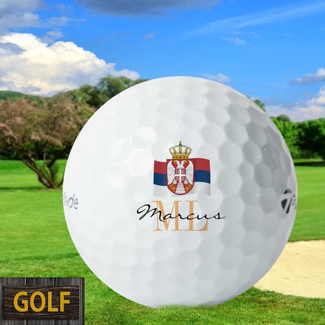Monogrammed Serbian Flag & Serbia Golf Balls (Creator Uploaded)