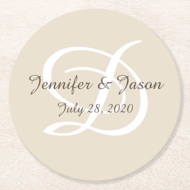 Monogrammed Set of paper coasters (Front)