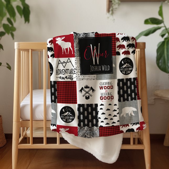 Monogrammed Sherpa Blanket | Lumberjack Wilderness (Creator Uploaded)