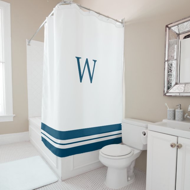 Monogrammed Shower Curtain (In Situ)