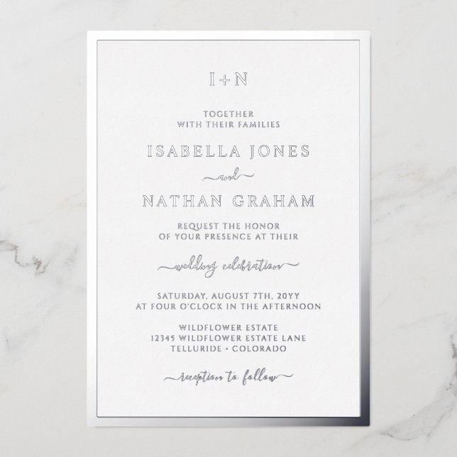 Monogrammed Silver Wedding (Front)