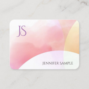 Monogrammed Simple Elegant Modern Colourful Trendy Business Card