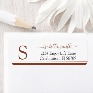 Monogrammed Simple Modern Girly Script Label