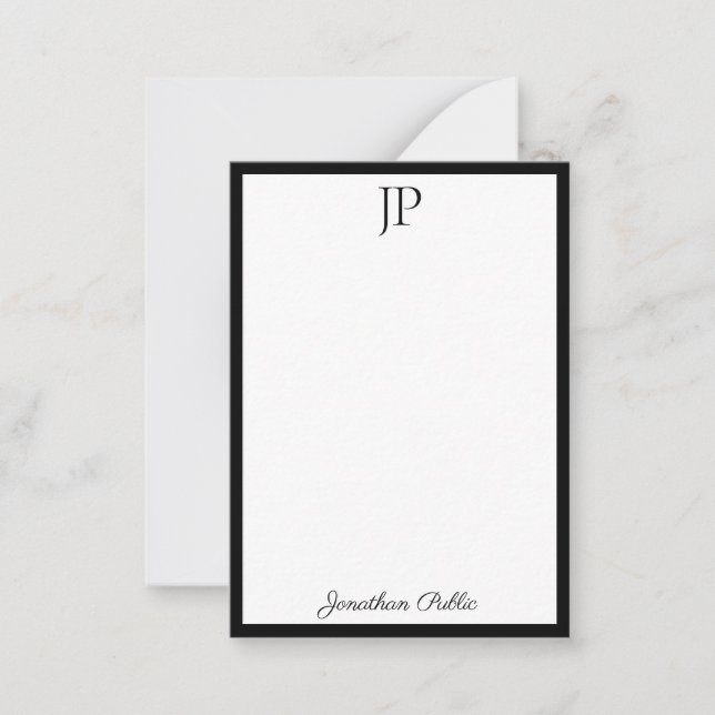 Monogrammed Simple Template Handwritten Script (Front)
