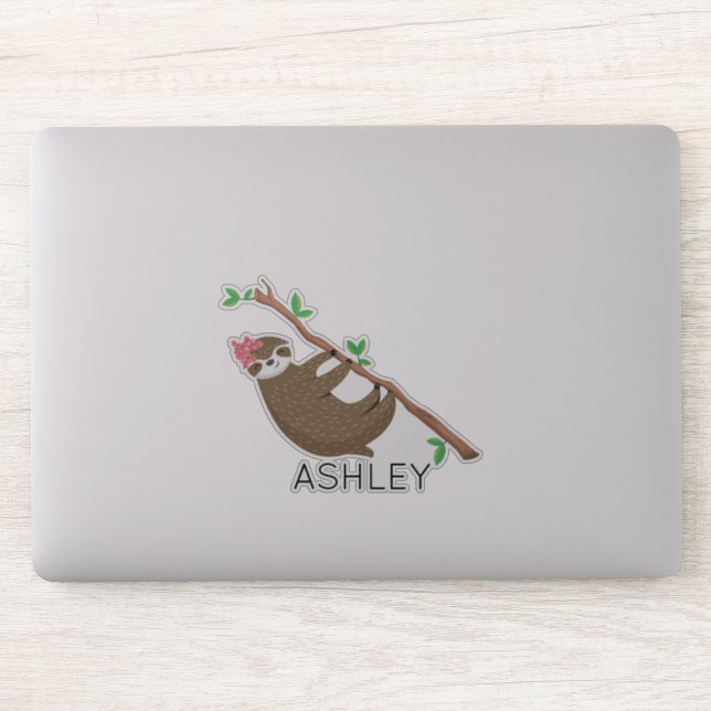 Monogrammed Sloth girl personalized (Computer)