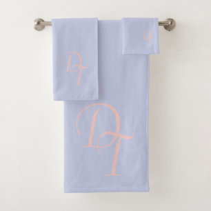 Monogrammed - soft lilac solid bath towel set