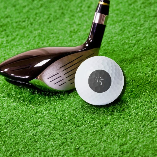 Monogrammed solid colour dark grey  golf balls (Creator Uploaded)