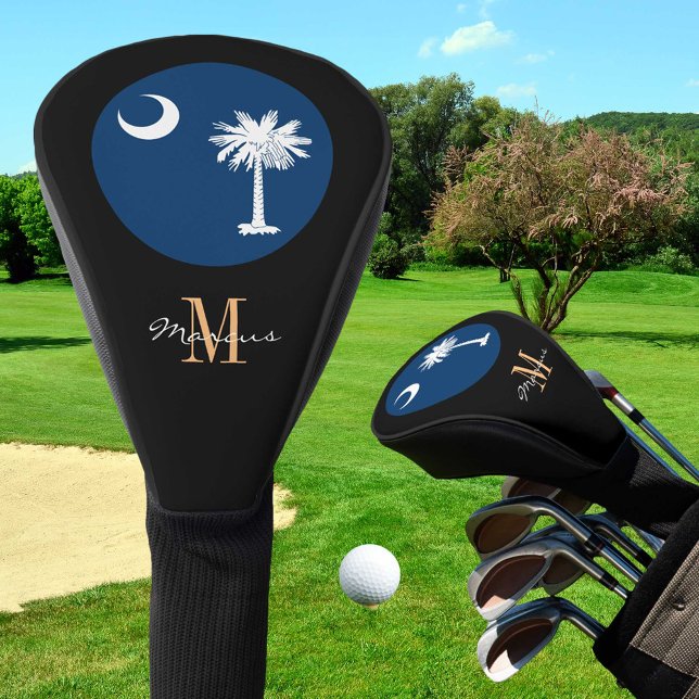 Monogrammed & South Carolina Flag Golf Clubs Cover (Creator Uploaded)