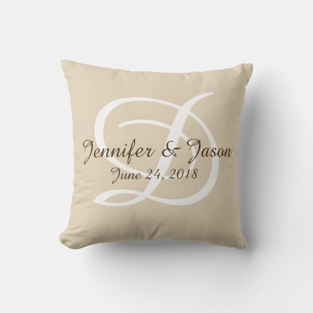 Monogrammed special event throw pillow (Front)