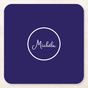 Monogrammed square paper coaster