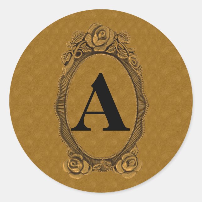 Monogrammed Stickers in Gold and Black (Front)