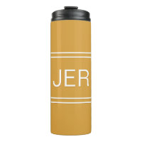 Monogrammed Stylish Travel Drinkware Yellow White
