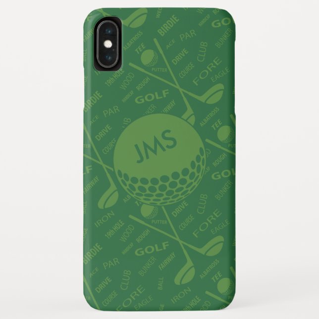 Monogrammed Subtle Golfer Pattern Case-Mate iPhone Case (Back)