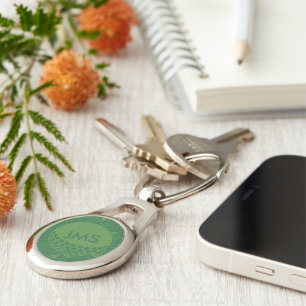 Monogrammed Subtle Golfer Pattern Keychain