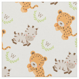 Monogrammed   Sweet Safari Fabric