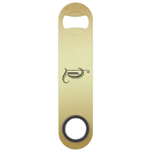 Monogrammed "T" Golden Gradient Bottle Opener Bar Key