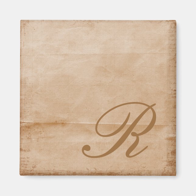 Monogrammed-tan Magnet (Front)