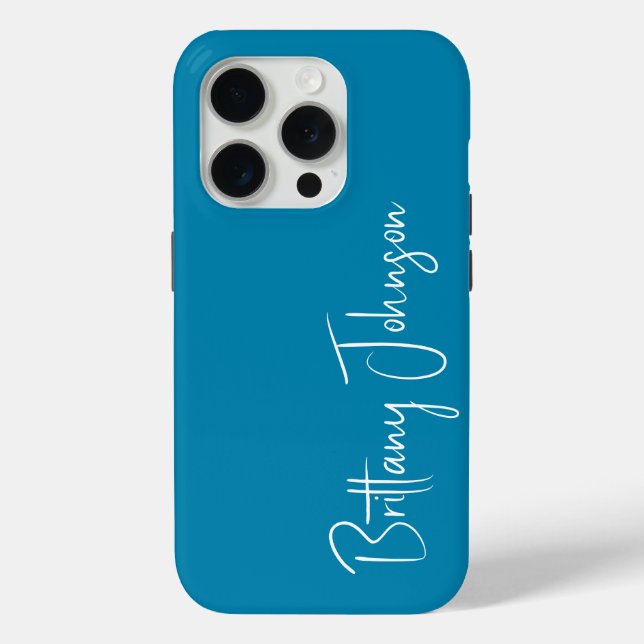 Monogrammed Teal Case-Mate iPhone Case (Back)