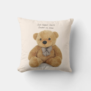 Monogrammed teddy bear throw Pillow