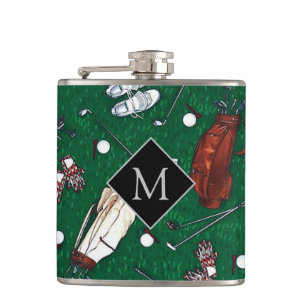 Monogrammed Tee Time Golf Hip Flask