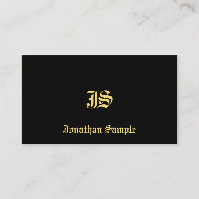 Monogrammed Template Classic Old Style Text Business Card (Front)