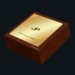 Monogrammed Template Modern Faux Gold Elegant Gift Box<br><div class="desc">Monogrammed Template Modern Faux Gold Elegant Jewellery Box.</div>