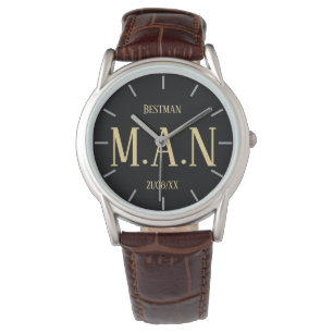 Monogrammed Thank You Gifts For Best Man Groomsmen Watch
