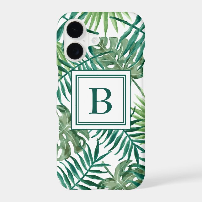 Monogrammed Tropical Jungle Palm Leaves Pattern (Back)