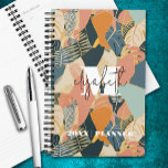 Monogrammed Tropical Pattern Planner<br><div class="desc">Your monogram and first name in chic lettering on an abstract tropical print in teal,  coral,  pink,  tan and gold is printed on this personalized planner. Ideal for yourself or a great gift for any occasion.</div>