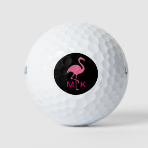 Monogrammed Tropical Pink Flaminigo Golf Balls