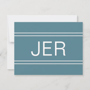 Monogrammed Turquoise Personalized Name Initial Card