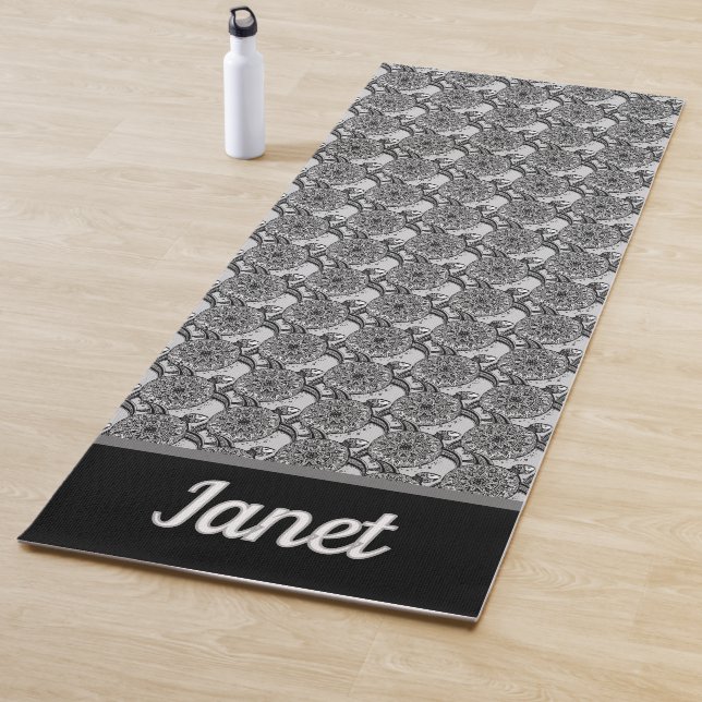 Monogrammed Turtle Mandala  Yoga Mat (In Situ)