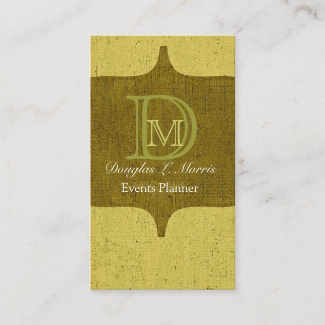 Monogrammed Urban Rusted Business Card (Front)