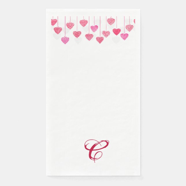 Monogrammed Valentines Day Guest Towels Napkin (Front)