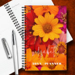 Monogrammed Vibrant Daisies Planner<br><div class="desc">Your monogram and first name in chic lettering on a photo of vibrant daisies in yellow, hot pink and red on a personalized planner. Ideal for yourself or a great gift for any occasion.</div>