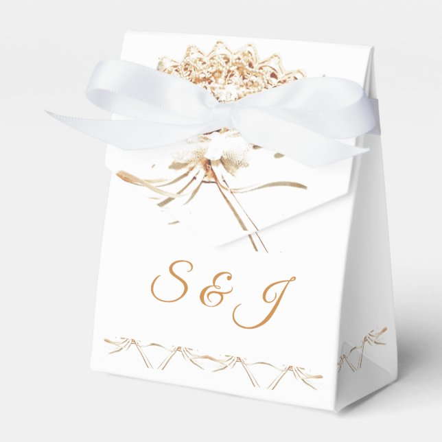 Monogrammed Victorian Fan  Favor Box (Front Side)