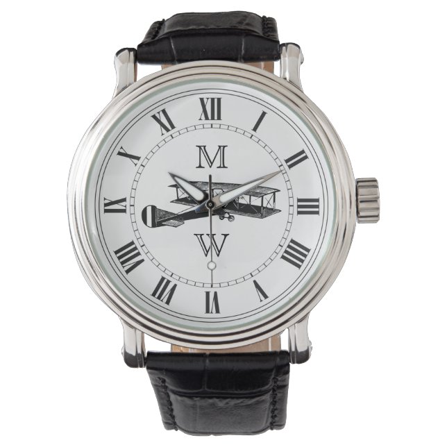 Monogrammed Vintage Airplane Watch (Front)