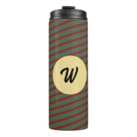 monogrammed Vintage Red & green Stripe pattern